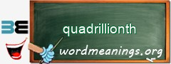 WordMeaning blackboard for quadrillionth